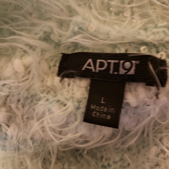 APT 9 Light Teal & White Long Sleeve Sweater - Picture 6 of 7